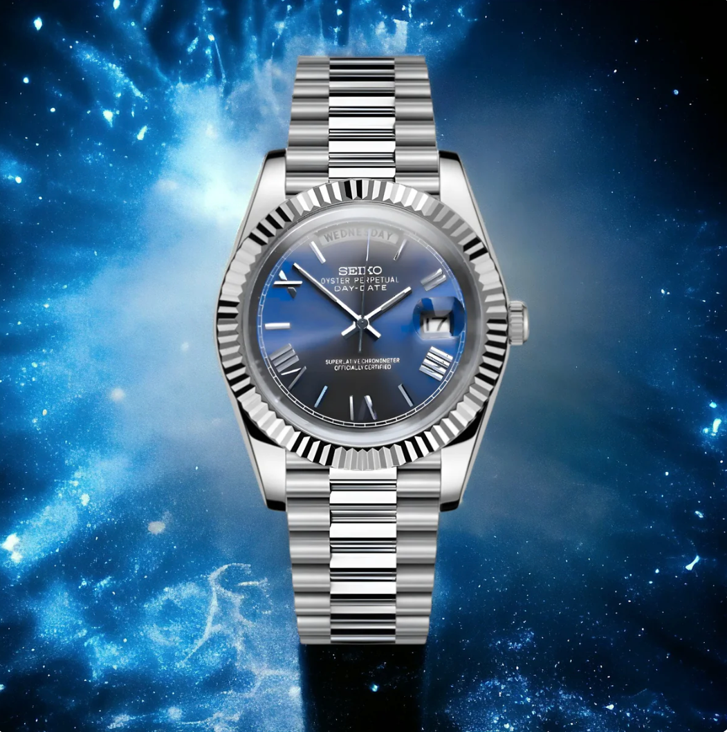 Seiko Mod Day-Date Blue Roman