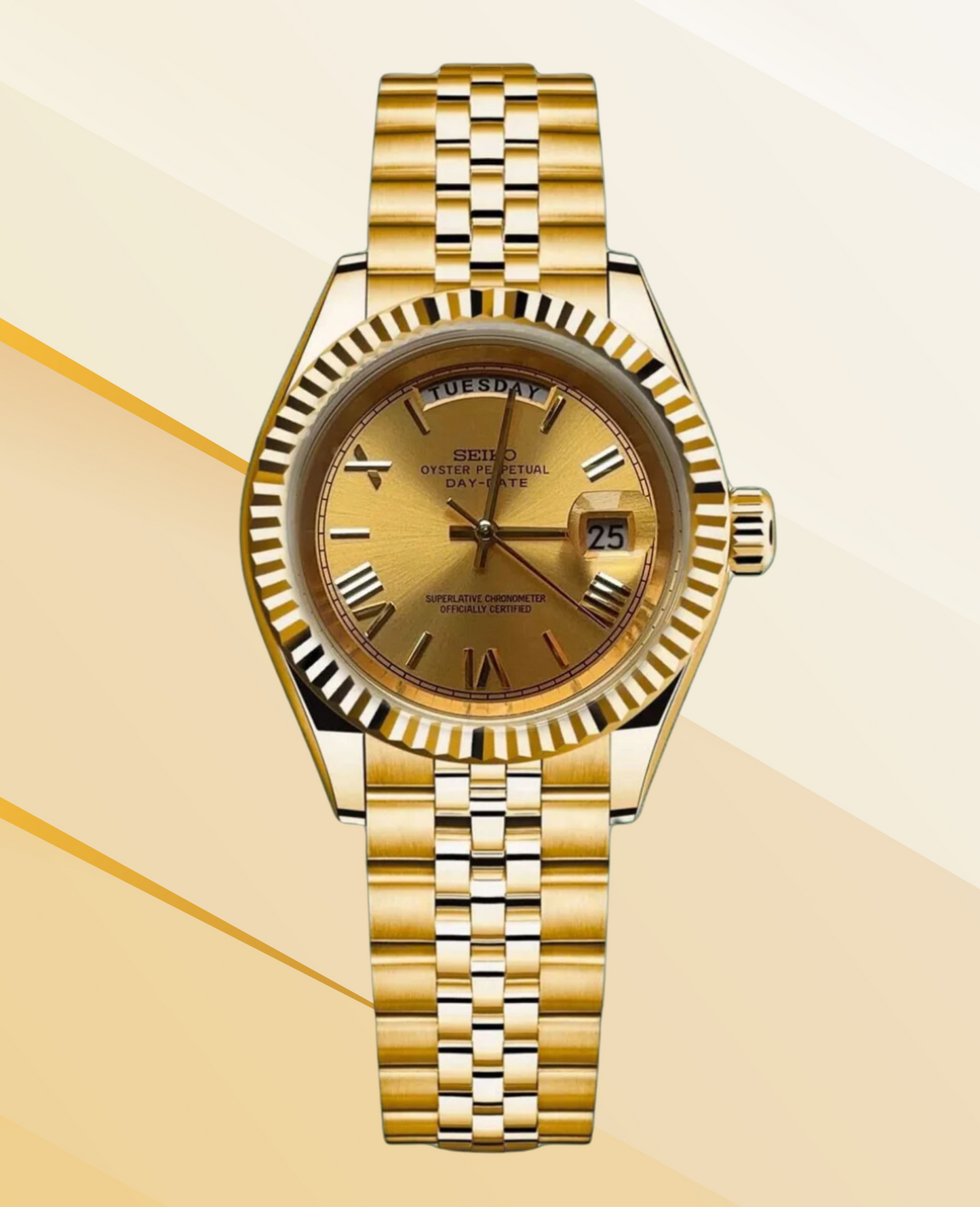 Seiko Mod Day-Date Full Gold