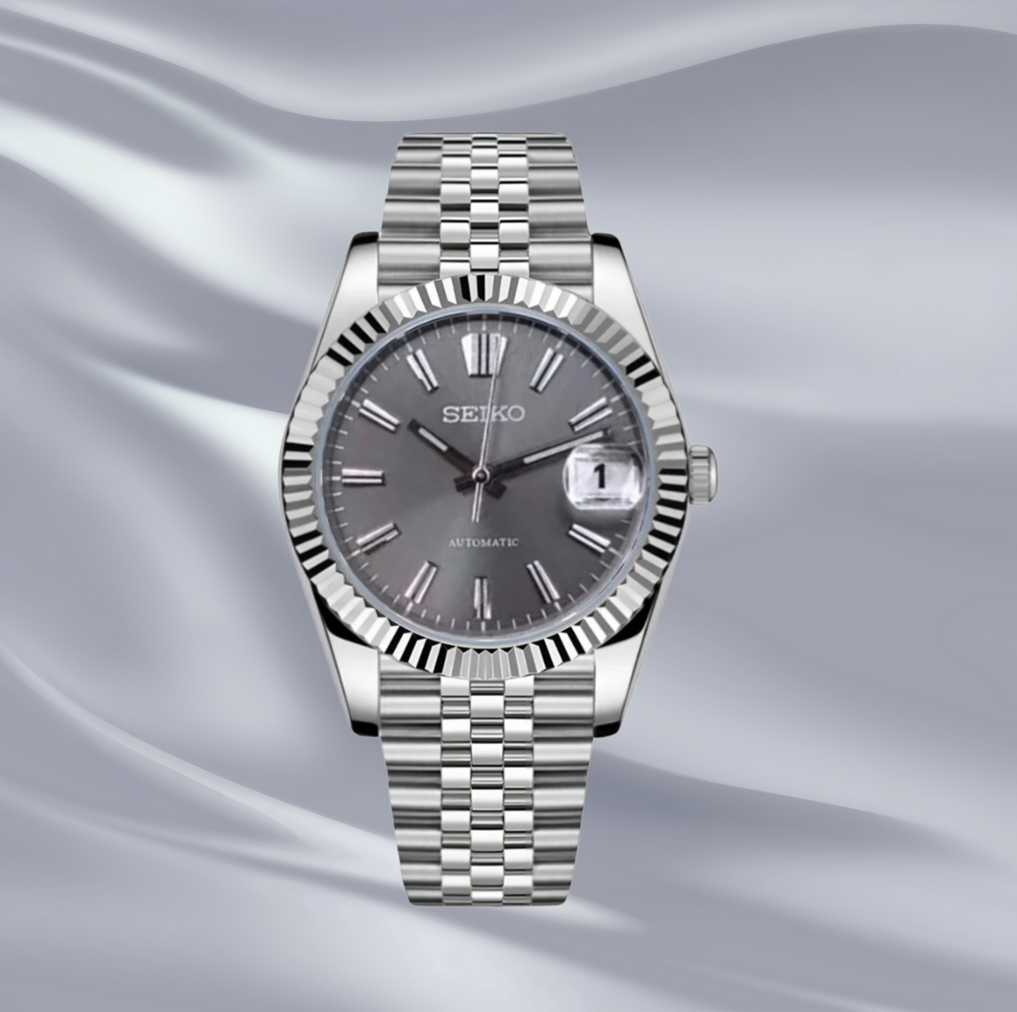 Seiko Mod Datejust Sunburst Grey (Julibee)