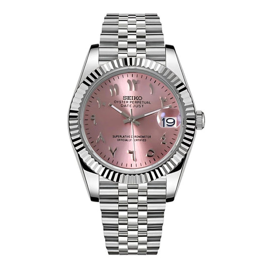Seiko Mod Datejust Pink Arabic