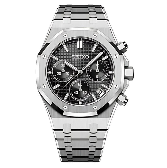 Seiko Mod Royal Oak Chronograph Black