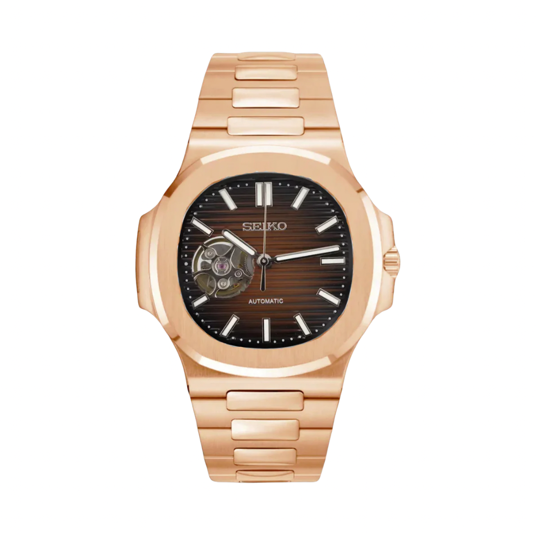 Seiko Mod Nautilus (Open Heart) Rose Gold