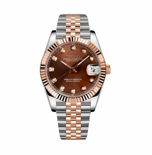 Seiko Mod Datejust Twotone Champagne
