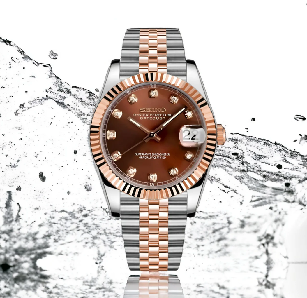 Seiko Mod Datejust Twotone Champagne