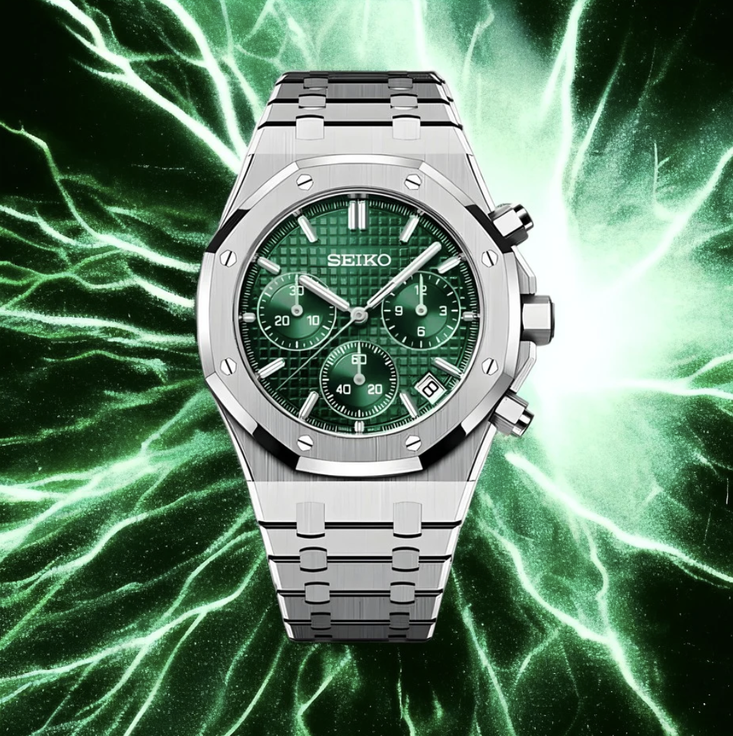 Seiko Mod Royal Oak Chronograph Green