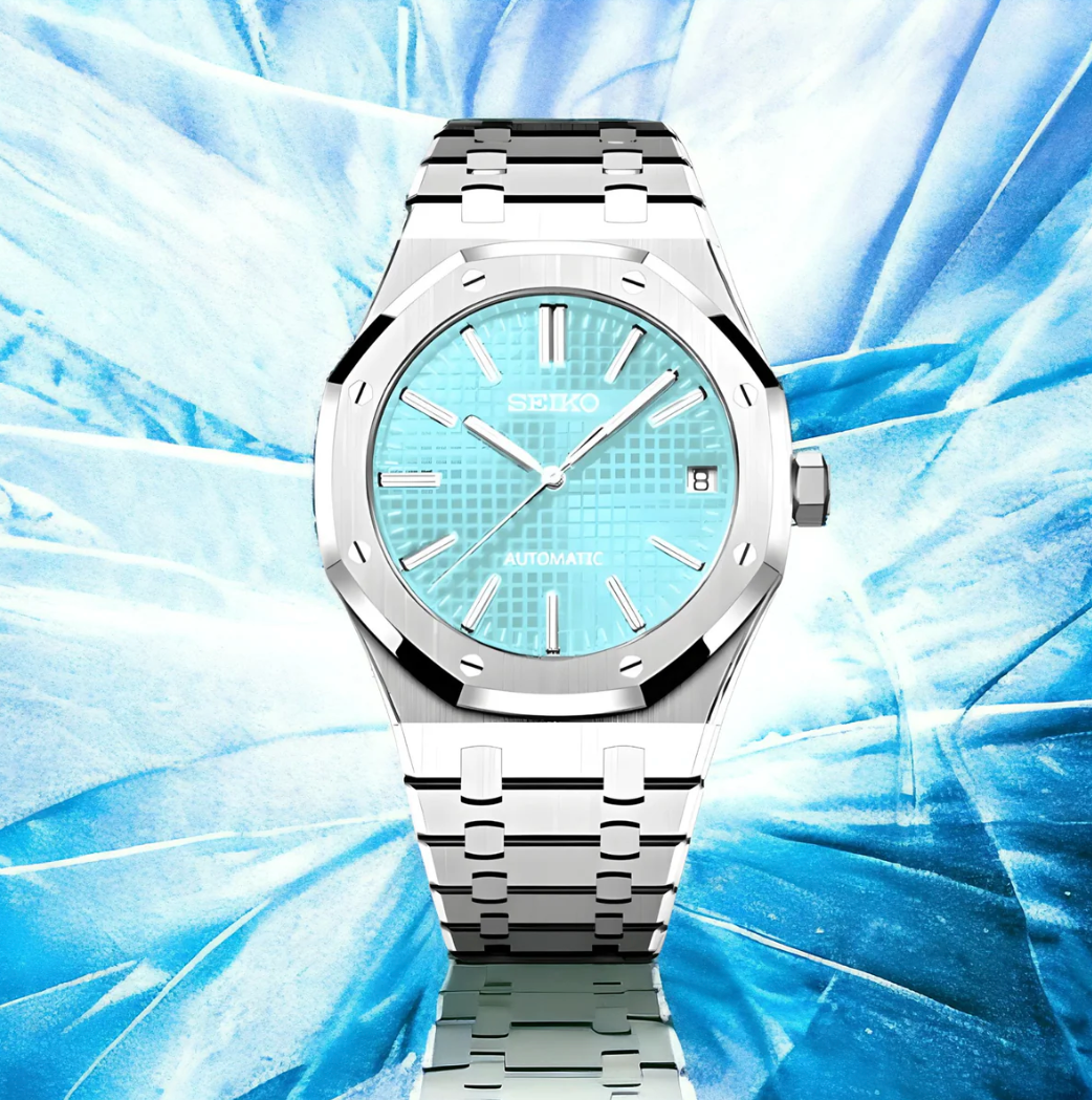 Seiko Mod Royal Oak Light Blue